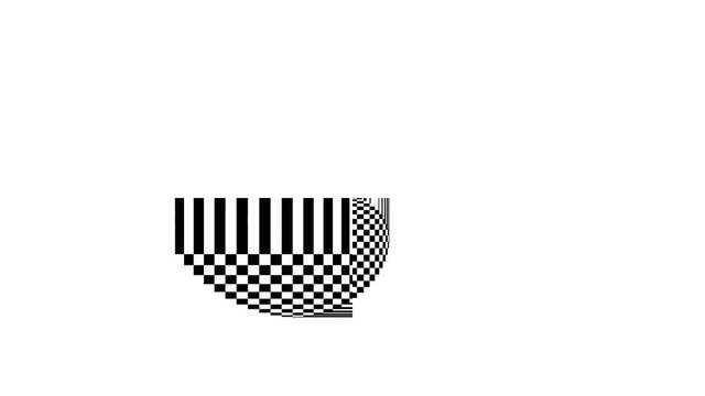 Abstract Spiral of Chequerboard Emerging in Magic Ratio Shape