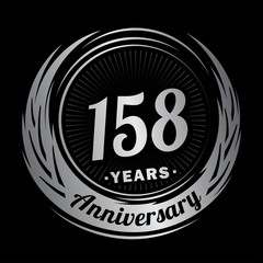 Fototapeta premium 158 years anniversary. Anniversary logo design. One hundred and fifty-eight years logo.