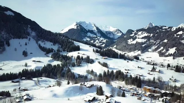 Gstaad mountain during winter switzerland