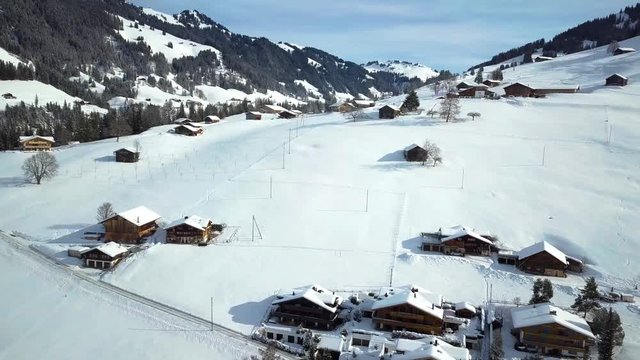 Gstaad mountain during winter switzerland