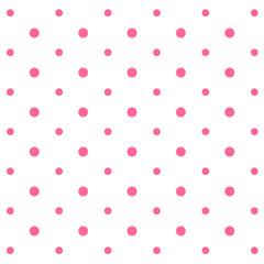 Pink dots on white background, vector illustration.