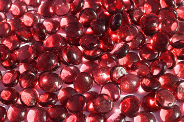 Shiny Red Glass Stones Background