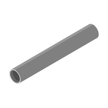 Steel or Aluminum pipe diameter isolated on white background.  Industrial steel tubes