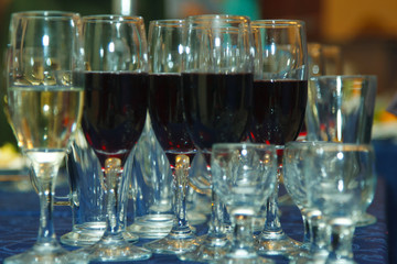wine glasses on the table