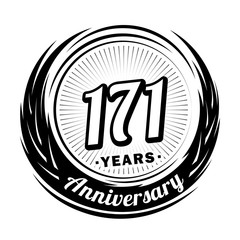 171 years anniversary. Anniversary logo design. One hundred and seventy-one years logo.