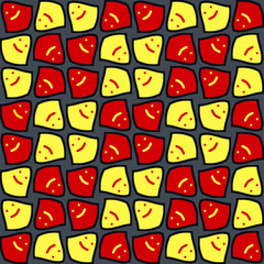 Bright seamless pattern with funny geometric shapes.