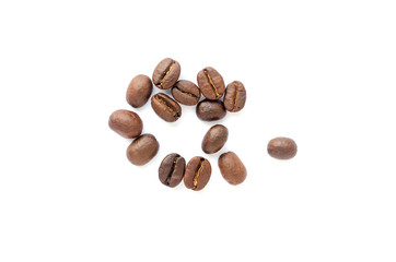 Roasted coffee beans texture background.