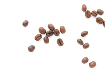 Roasted coffee beans texture background.