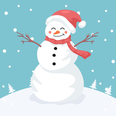 Merry Snowman Merry Christmas Card