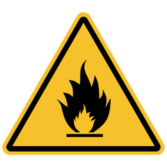 Flammable materials warning sign vector illustration