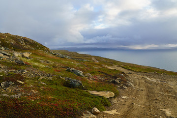 landscape with mountains and clouds