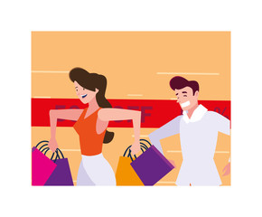 Black friday shopping vector design