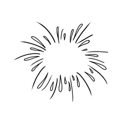Obraz premium Starburst doodle. Hand drawn design element. Sun burst sketch illustration. Vector 