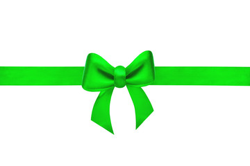 Green bow isolated on a white background 