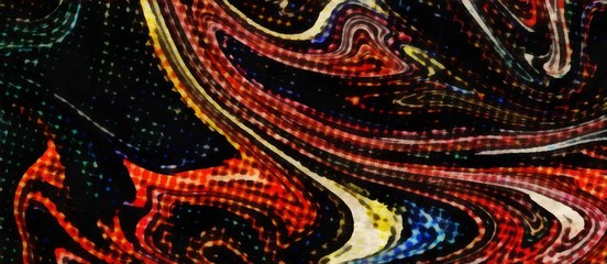 Abstract pop dots psychedelic waves background. Deep colors fantasy texture.