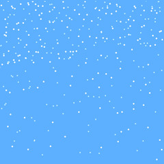 Falling snow. Isolated vector object on a transparent background for the winter New Year and Christmas decoration. Square design.