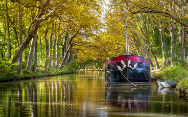the canal du midi in autumn near Toulouse