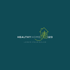 Healthy house modern logo design, vector design for plant house