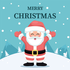 Santa claus and merry christmas vector design