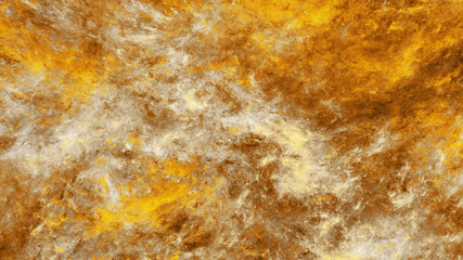 Abstract golden fantastic clouds. Colorful fractal background. Digital art. 3d rendering.