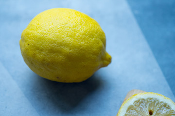 Ripe whole yellow lemon citrus fruit