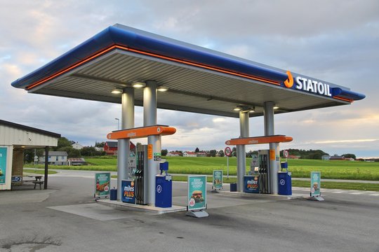 BREKSTAD, NORWAY - JULY 21, 2015: Statoil station in Brekstad (Sor-Trondelag), Norway. Statoil is a multinational oil and gas company from Norway.