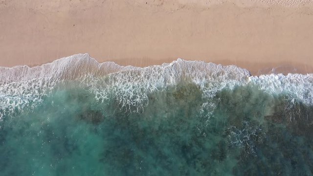 Sea, surf and beach video from aerial drone 
