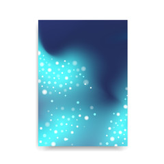 Winter celebration blue background with blur dots