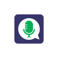 MIcrophone podcast app social media icon modern technology design