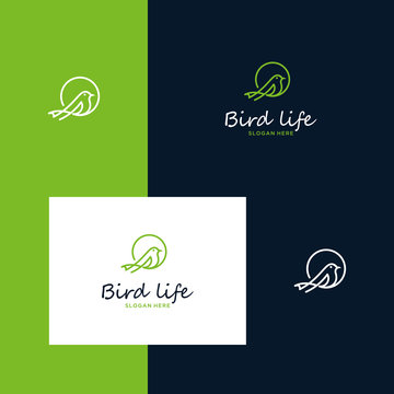 Inspiring Bird Logo Designs With Simple Outline Styles