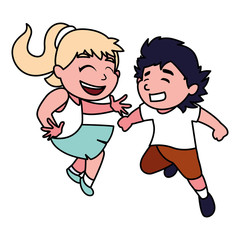 Isolated girl and boy cartoon vector design