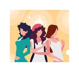 Supermodels avatar women vector design