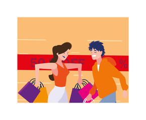 Black friday shopping vector design