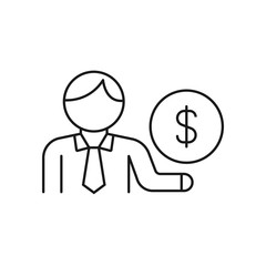 investor - minimal line web icon. simple vector illustration. concept for infographic, website or app.