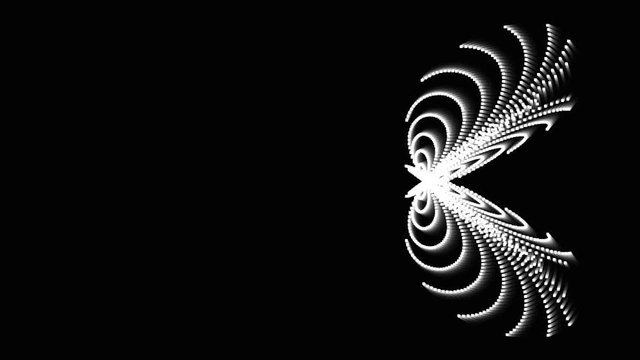 Abstract Digital Space Butterfly Flying Flowing Across Frame