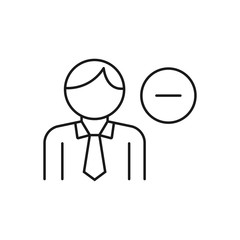 delete user - minimal line web icon. simple vector illustration. concept for infographic, website or app.