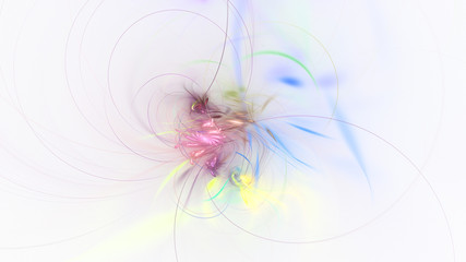 Abstract transparent rose and blue crystal shapes. Fantasy light background. Digital fractal art. 3d rendering.