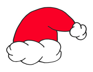 Christmas vector doodle Santa Claus hat icon character cartoon illustration