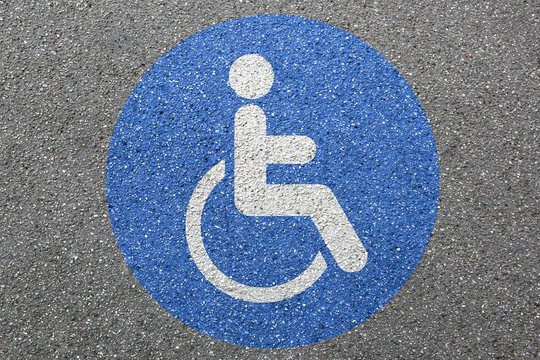 Wheelchair road sign disabled handicapped ramp access wheel chair street zone