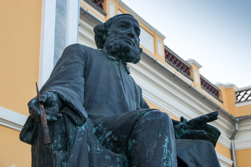 Monument to famous Russian painter Ivan Aivazovsky in Feodosia