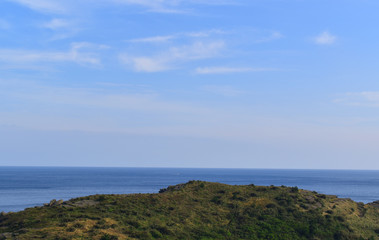 Hill and sea view background