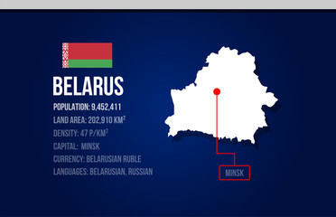 Belarus country infographic with flag and map creative design