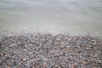coastal strip with granite pebbles