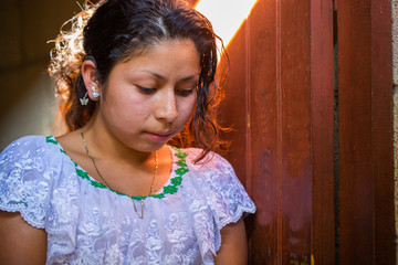 Guatemalan woman in San Juan La Laguna, Lake Atitlan, Guatemala