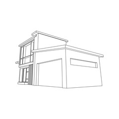 Architecture Building construction design line art isolated images