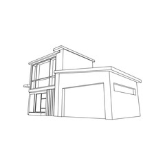 Architecture Building construction design line art isolated images