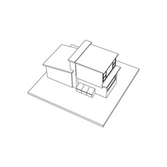 Architecture Building construction design line art isolated images