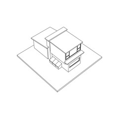 Architecture Building construction design line art isolated images