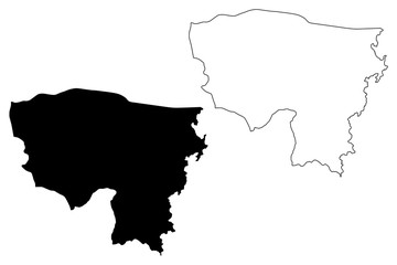 River Gee County (Counties of Liberia, Republic of Liberia) map vector illustration, scribble sketch River Gee map