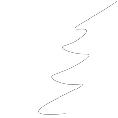 Christmas tree background line drawing, vector illustration